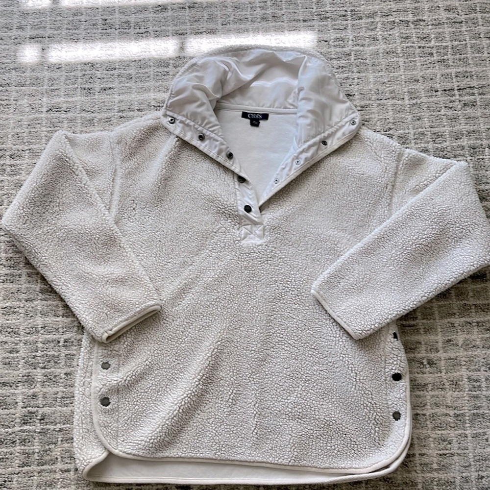 Chaps oversized sherpa pullover, size small
